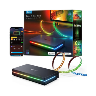 کیت همگامساز نور تلویزیون Govee مدل H6604C برای تلویزیون ۷۵ تا ۸۵ اینچ ( پشتیبانی گیمینگ VRR و ALLM و هوش مصنوعی برای جلوه های نوری )