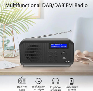 رادیو دیجیتال DAB+ FM با اسپیکر داخلی و باتری ۲۵۰۰ میلیآمپرساعت