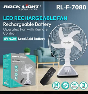 پنکه شارژی رومیزی ۱۴ اینچ ROCK LIGHT مدل RL-F-7080